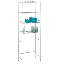 4-Tier Over-The-Toilet Chrome Shelving Unit