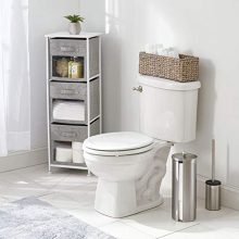mDesign Modern Bathroom Storage and Toilet Brush Set