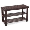 SONGMICS 3-Tier Bamboo Shoe Rack Bench
