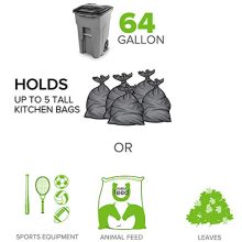2-Wheeled Trash Can with Attached Lid