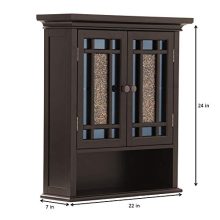 Elegant Home Fashions Whitney Wall Cabinet – 2 Doors, Adjustable Shelf & Floor Mount Storage