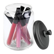 Modern Glass Bathroom Vanity Countertop Storage Organizer