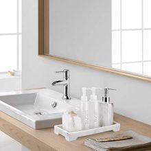 White Marble Resin Vanity Tray - Elegant Bathroom and Vanity Organizer for Tissues, Candles, and Towels