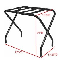 King's Brand Furniture-Black Metal Foldable Luggage