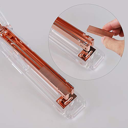 KIDMEN Rosegold Desk Accessory Kit,Set of Stapler