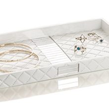 Quilted Mirror Vanity Tray – Decorative Cosmetics Organizer