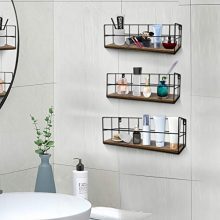 HORLIMER Wall Mounted Floating Shelves Set of 3