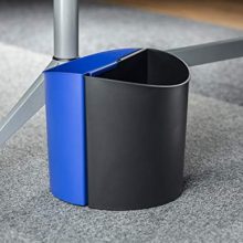 Desk-Side Recycling Trash Can 9794BB - Black and Blue, Latching 3-Gallon Bins for Easy Waste Disposal
