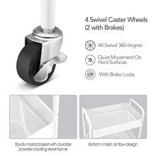 CAXXA 3-Tier Rolling Metal Storage Organizer - Mobile Utility Cart