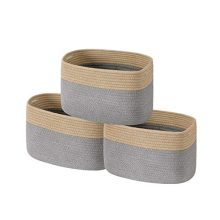 Foldable Woven Basket with Handles for Clothes, Toy, Makeup, Books