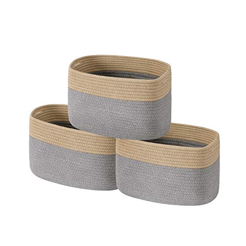 Foldable Woven Basket with Handles for Clothes, Toy, Makeup, Books