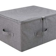 Folding Storage Box with Zip Lid and Handles
