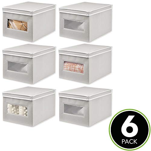 mDesign Soft Stackable Fabric Closet Storage Organizer