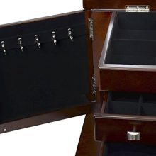 Large Mahogany Wood Finish Necklace Jewelry Box