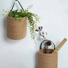 Goodpick 2pack Jute Hanging Basket - 7.87" x 7" Small Woven Fern