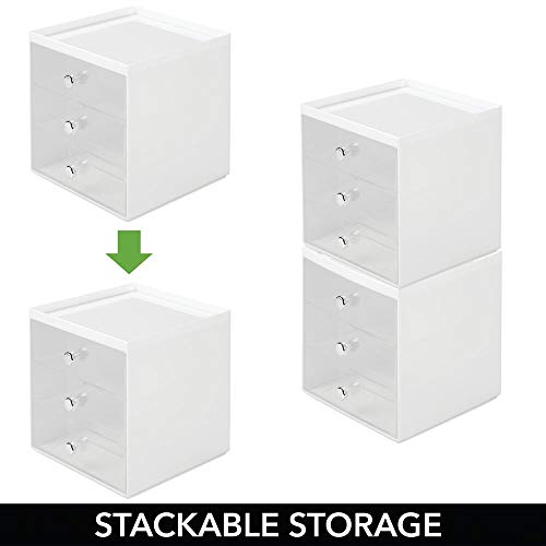 mDesign Stackable Plastic Eye Glass Storage Organizer Box Holder for Sunglasses