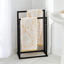 mDesign Tall Modern Metal Freestanding Towel Rack Holder