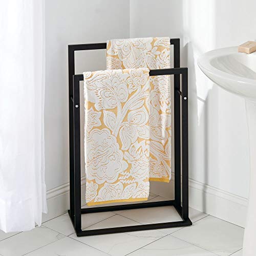 mDesign Tall Modern Metal Freestanding Towel Rack Holder