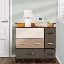 mDesign Wide Dresser Storage Chest, Sturdy Steel Frame