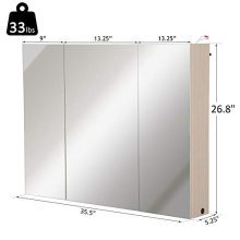 White Oak LED Bathroom Mirror Medicine Cabinet