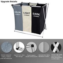 Hamper Sorter Basket Bin Foldable with Aluminum Frame
