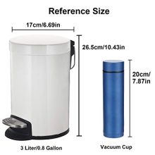 Mini Trash Can with Soft Close Lid – Anti-Fingerprint Stainless Steel Pedal, Removable Inner Wastebasket, 0.8Gal for Bathroom & Small Spaces