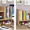 Office Desktop Bookshelf Adjustable Wood Display