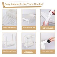 Flowmist 3 Tier Slim Rolling Organizer Storage Cart