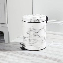 mDesign 5 Liter Round Small Step Trash Can Wastebasket