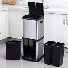 Step Trash Can 8.5 Gallons Stainless Steel Triple