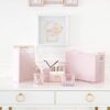Blu Monaco 5 Piece Pink Office Supplies Desk Organizer Set