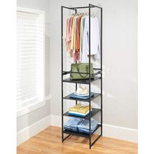 Wood Shelves and Garment Rack for Bedroom, Hallway