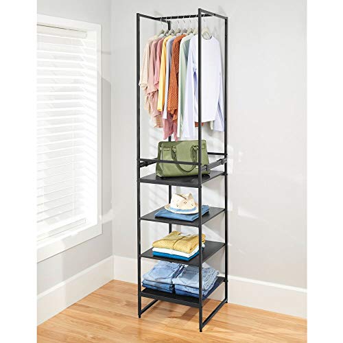 Wood Shelves and Garment Rack for Bedroom, Hallway