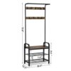 VASAGLE DAINTREE Coat Rack, Shoe Bench
