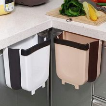 Door Hanging Garbage Can, Over The Cabinet Folding Trash