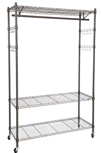 Rolling Free Standing Closet with Lockable Wheels
