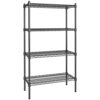 14 inch x 30 inch Certified Black Epoxy 4 Shelf Kit