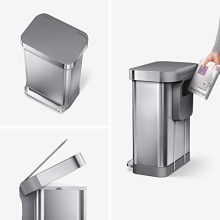 Hands-Free Kitchen Step Trash Can with Soft-Close