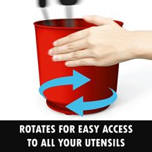 Extra Large Rotating Utensil Holder with Sturdy No-Tip Weighted Base