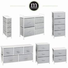 Wide Dresser Storage Tower Easy Pull Fabric Bins