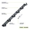 Hooks N Holders Matte Black 12 Wall Hooks Heavy Duty Wall Hanger