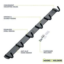 Hooks N Holders Matte Black 12 Wall Hooks Heavy Duty Wall Hanger