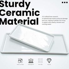 Toothbrush Holder Rectangle Tray for Vanity Countertop