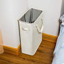 Slim Laundry Hamper with Handles - 45L Collapsible Basket for Compact Storage and Easy Transport