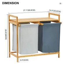 WORTHYEAH Bamboo Laundry Hamper and Shelf