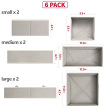 Foldable Cloth Storage Box Organizer Set – 6-Pack Fabric Bins for Closet, Drawer & Dresser – Ideal for Garments, Underwear, Socks, Bras & More