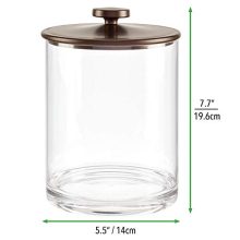 mDesign Modern Plastic Round Bathroom Vanity Countertop Storage