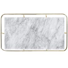 Marble Vanity Organizer Tray with Polished Gold
