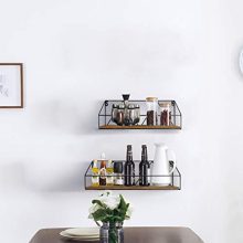 Wood Floating Storage Shelves for Kitchen