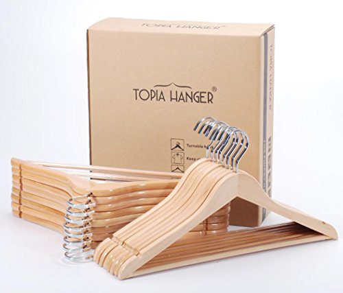 TOPIA HANGER Extra Strong Wooden Suit Hangers